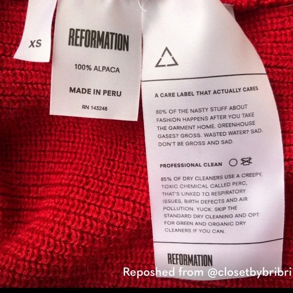 Reformation Florian Alpaca Sweater XS, color: red - Picture 7 of 8